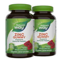 Nature's Way Zinc Gummies bottle front in mixed berry flavor supporting immune function