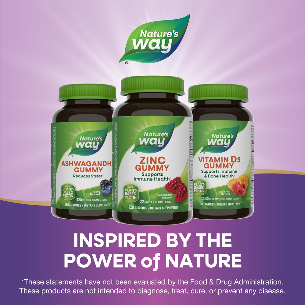 Nature's Way Zinc Gummies set of 2 bottles ready for daily use