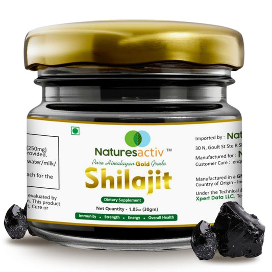 Naturesactiv Pure Himalayan Shilajit Resin jar ready for daily vitality boost.