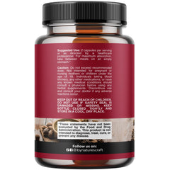 Natures Craft Digestive Triphala capsules being poured from a bottle for daily gut balance