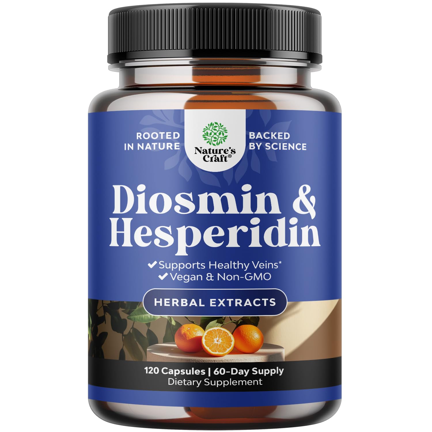Nature's Craft Diosmin Hesperidin 1000mg bottle for daily vein support