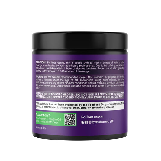 Powder dissolving in water with Natures Craft magnesium glycinate