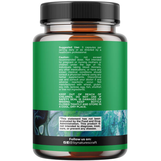 Nature's Craft Ox Bile Salts capsules aid fatty-meal digestion.