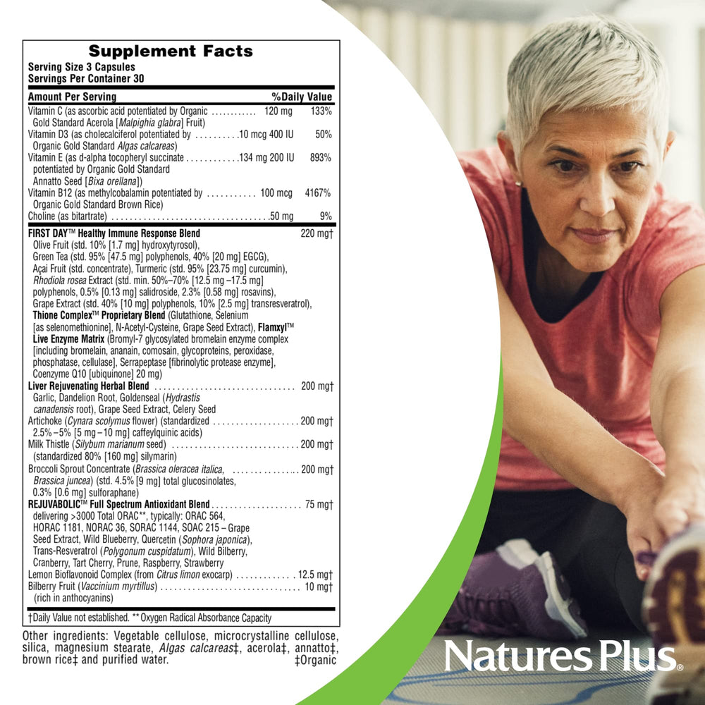 NaturesPlus AgeLoss milk thistle ingredient bottle highlights traditional herbal blend.