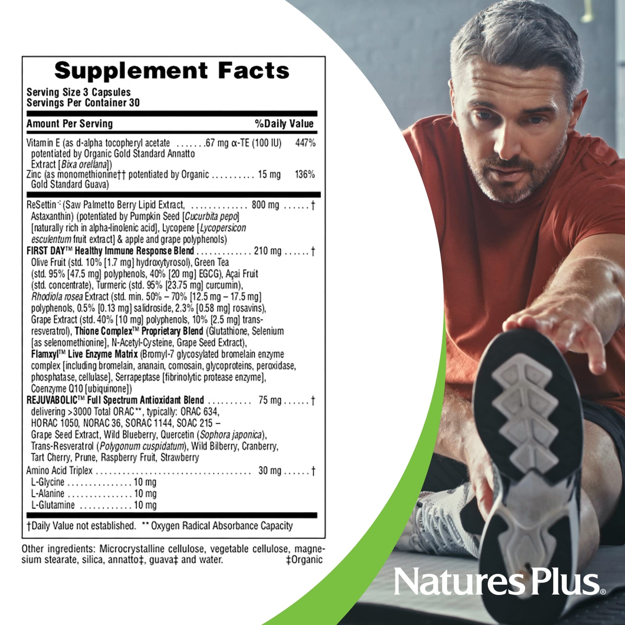 NaturesPlus AgeLoss Prostate Support blend of saw palmetto and pumpkin seed for prostate support