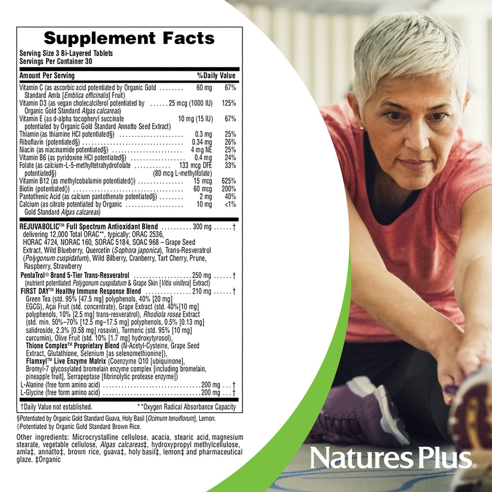 NaturesPlus AgeLoss REJUVABOLIC packaging label and certifications