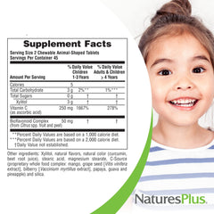 NaturesPlus Animal Parade gluten-free and vegan vitamin C suitable for sensitive diets