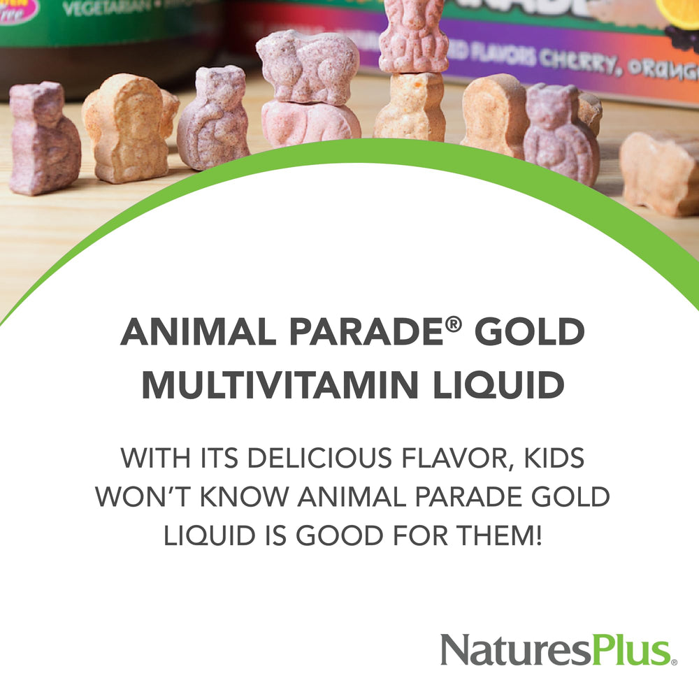 NaturesPlus Animal Parade Gold liquid multivitamin with dropper