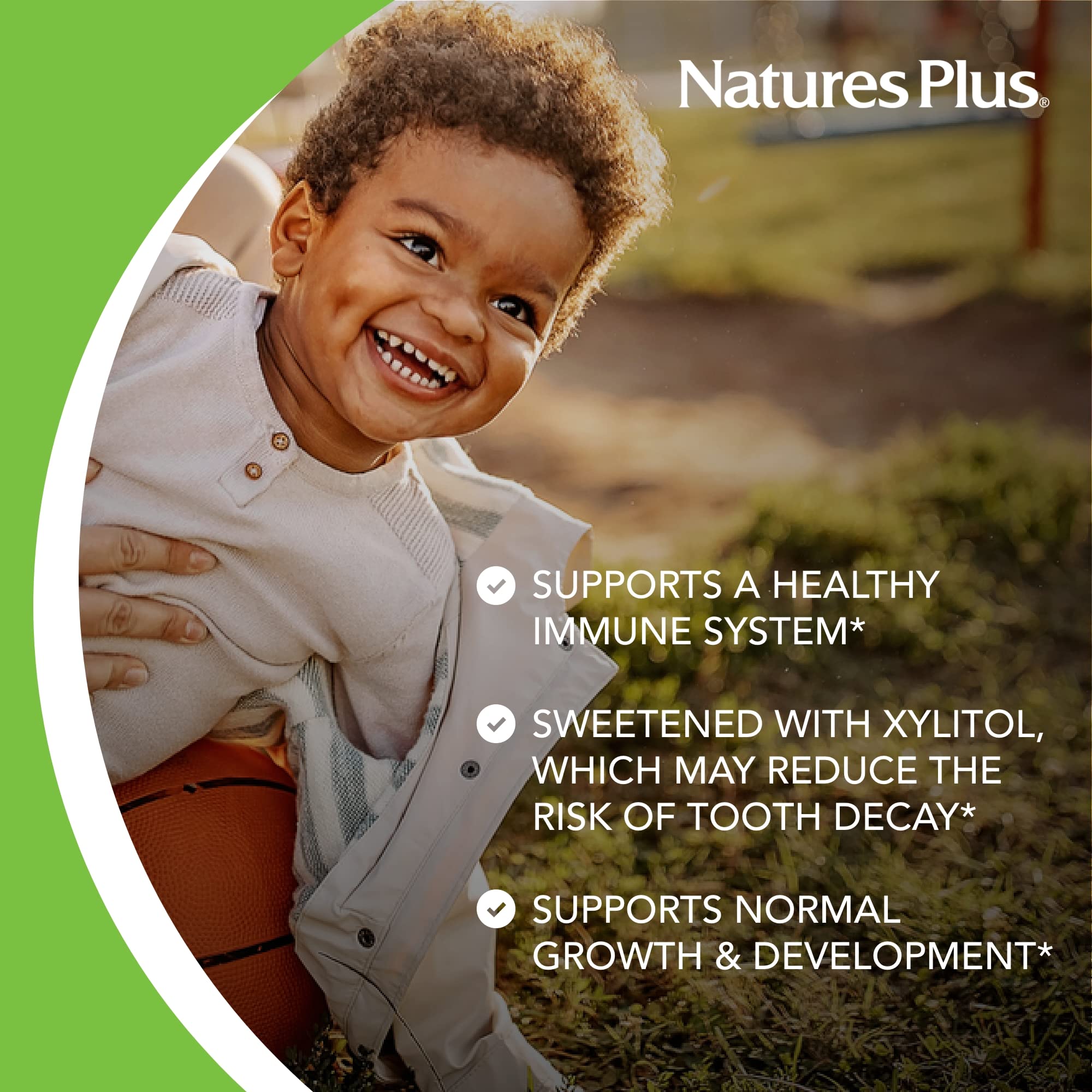 NaturesPlus Animal Parade Gold cherry-flavored chews with D3 and K2 and probiotics.