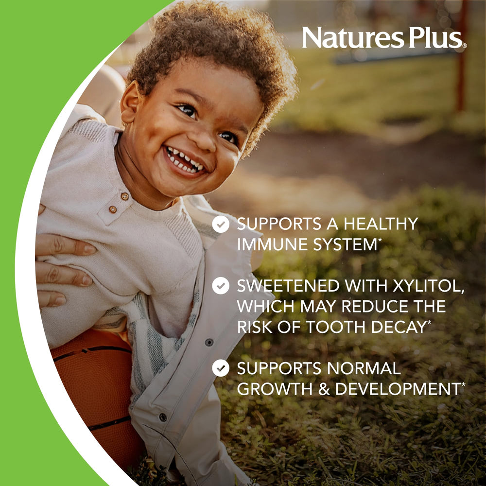 NaturesPlus Animal Parade Gold vegan and gluten-free daily supplement for kids.