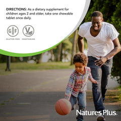 NaturesPlus KidGreenz close-up tablet texture for palatability
