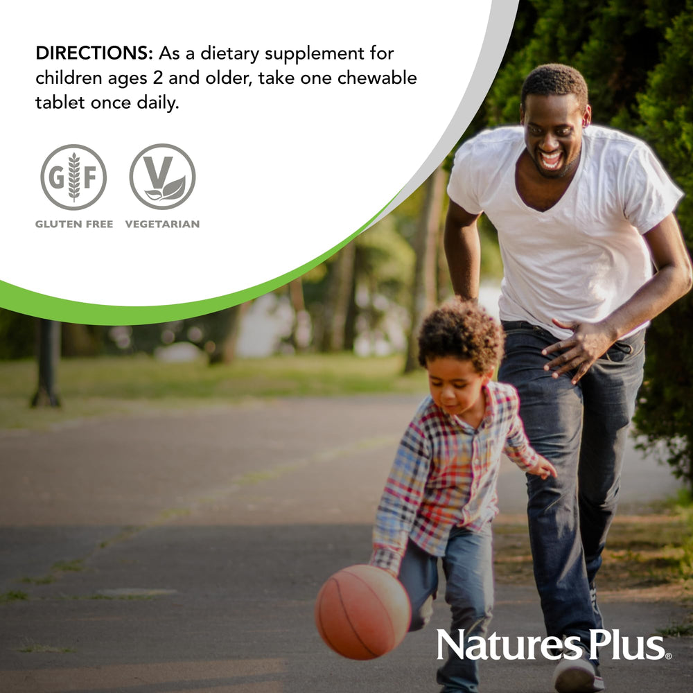 Graphic of KidGreenz superfood blend highlighting greens and ocean nutrients.