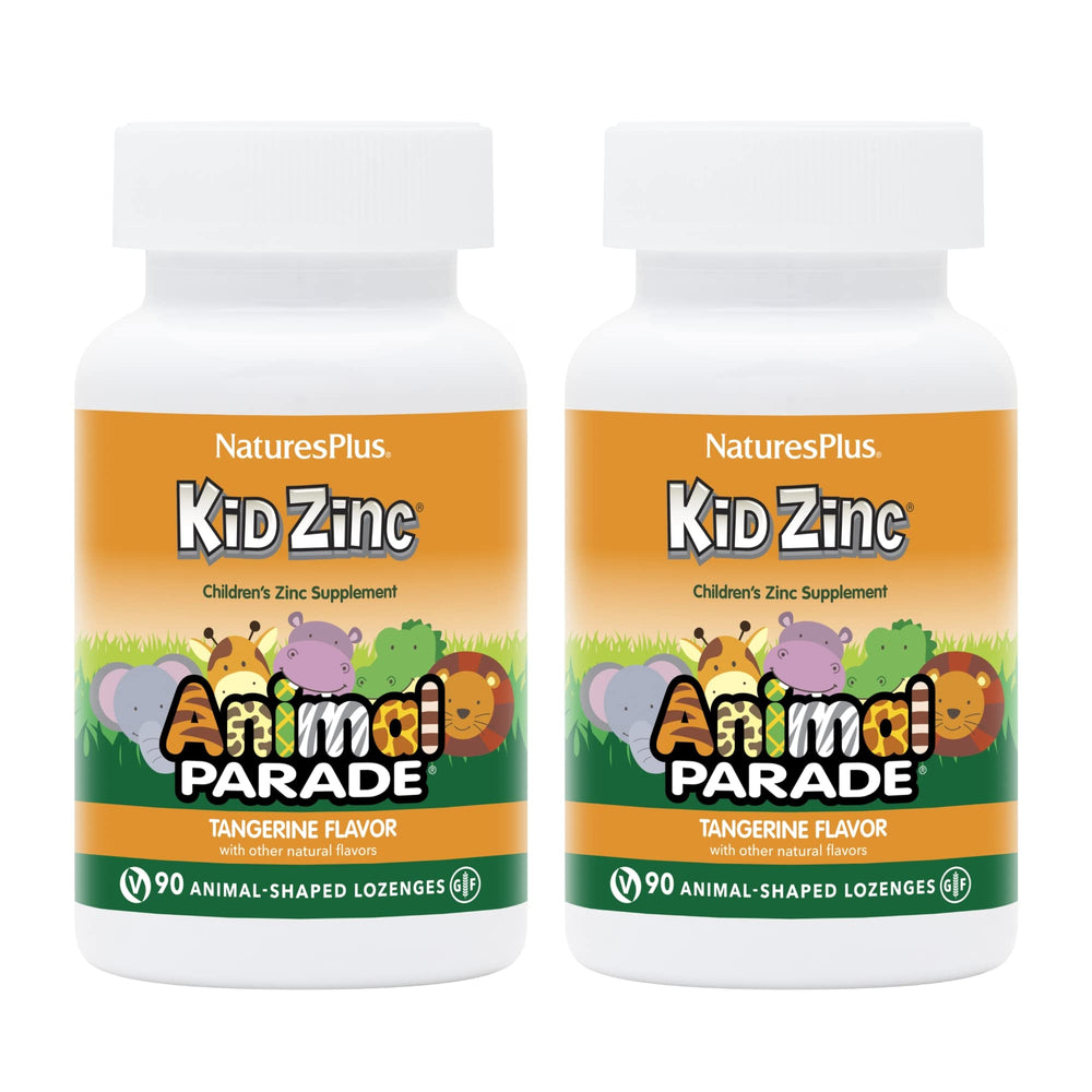 NaturesPlus KidZinc Tangerine lozenges for kids supports daily zinc intake.