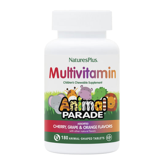 NaturesPlus Animal Parade packaging with two bottles for families