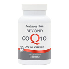 NaturesPlus Beyond CoQ10 bottle with 60 softgels for daily energy.