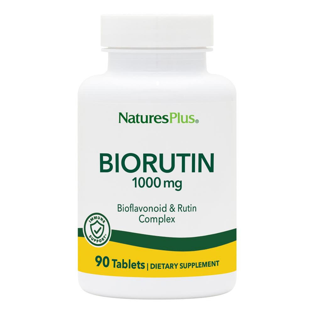 NaturesPlus Biorutin bottle front view showing vegetarian, gluten-free formula for daily support.