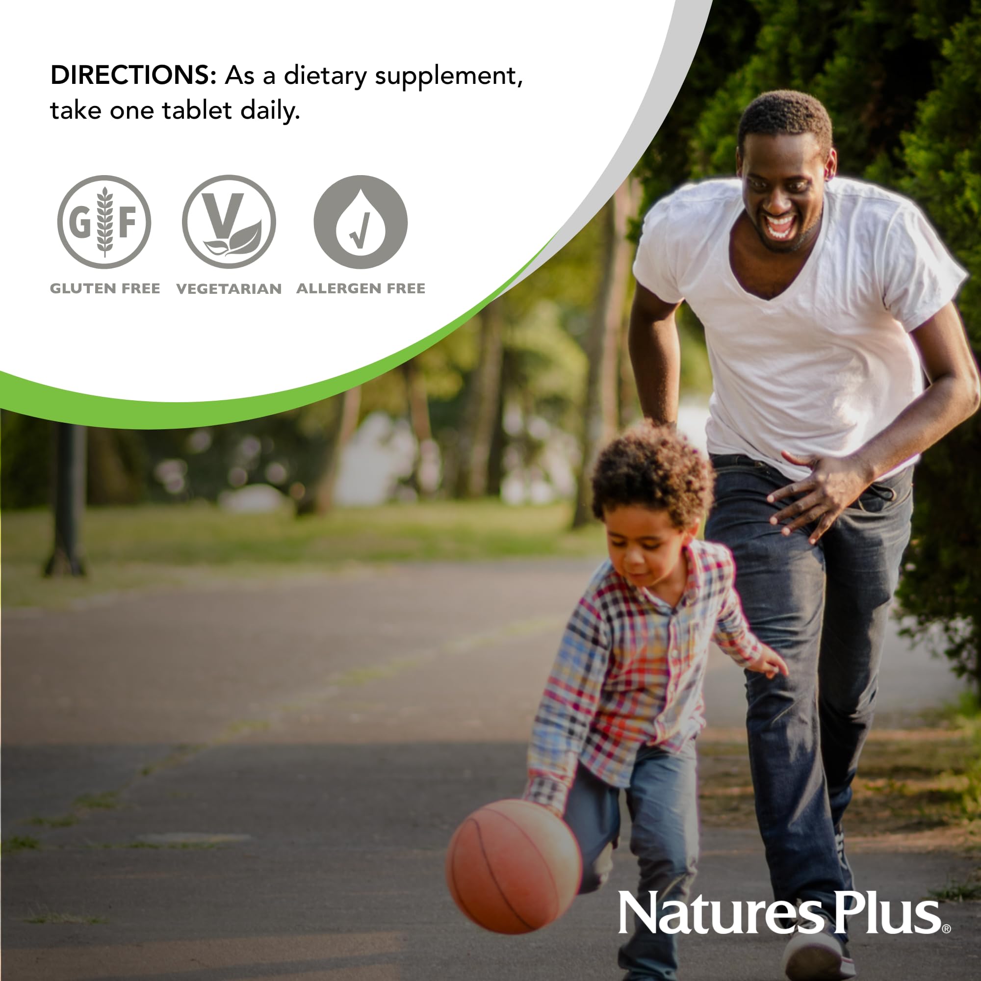 NaturesPlus bottle on shelf for easy daily routine at home.