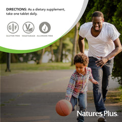 NaturesPlus bottle on shelf for easy daily routine at home.