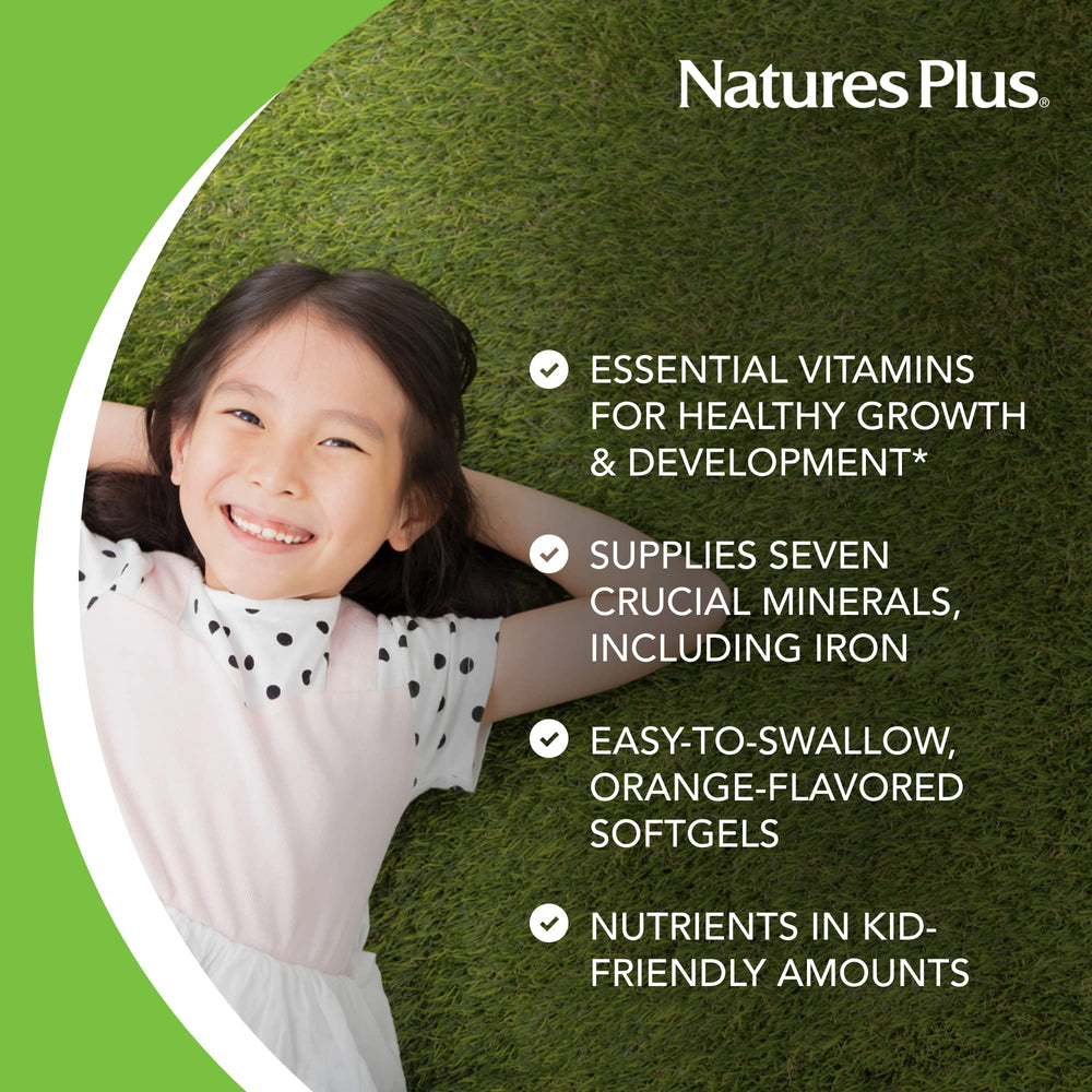 Close-up of NaturesPlus Vita-Gels softgels showing smooth texture for swallowing.