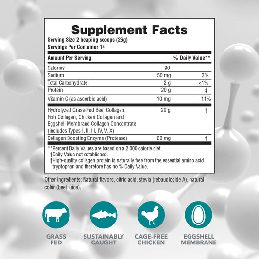 NaturesPlus Collagen Peptides Berry Lemonade scoop image, ideal for measuring servings.