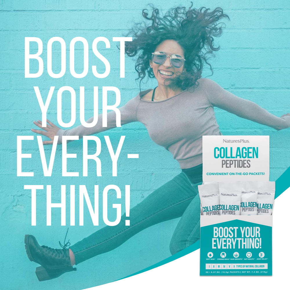 NaturesPlus Collagen Peptides packaging—sturdy box with all essential details
