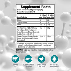 NaturesPlus Collagen Peptides tub scoop shows easy mixing into drinks