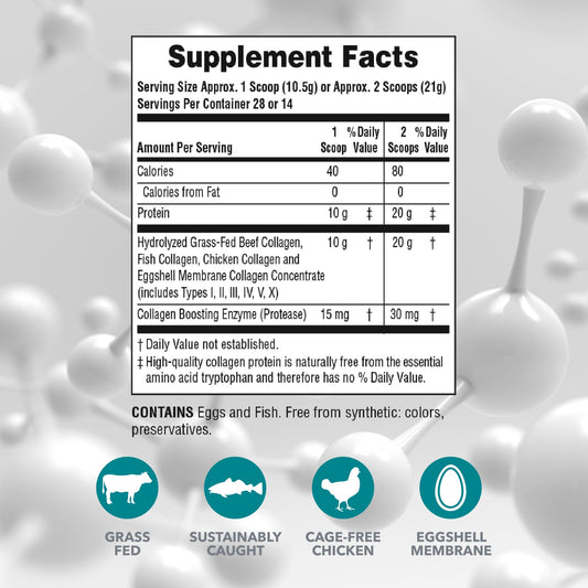 Two-pack of NaturesPlus Collagen Peptides for up to 56 servings.