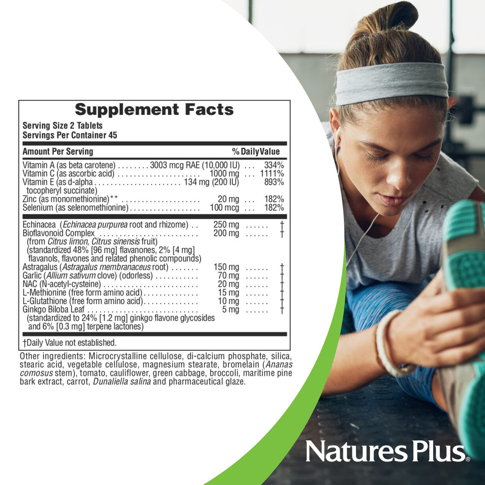 NaturesPlus Commando 2000-90 gluten-free, vegetarian label communicates clean nutrition.