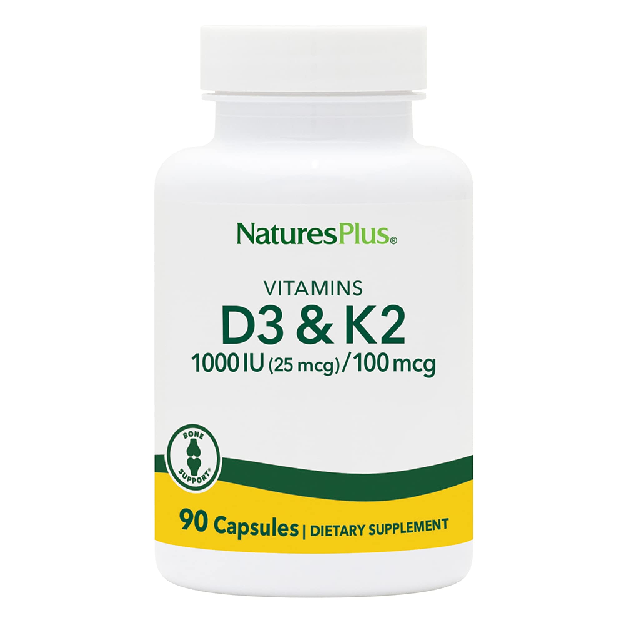 Nature'sPlus D3 K2 bottle capsules – easy daily supplement for bone support