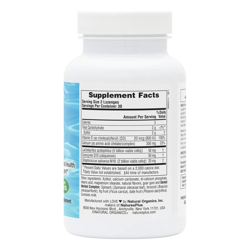 NaturesPlus Peppermint lozenge promotes refreshing taste for daily oral care.