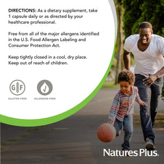 NaturesPlus GI Natural Probiotic Mega gluten-free packaging claim.