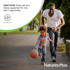 Nature's Plus GI Natural Probiotic Men packaging indicates gluten-free formula