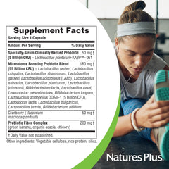 Nature's Plus GI Natural Probiotic Women label emphasizes gluten-free formula for sensitive customers.