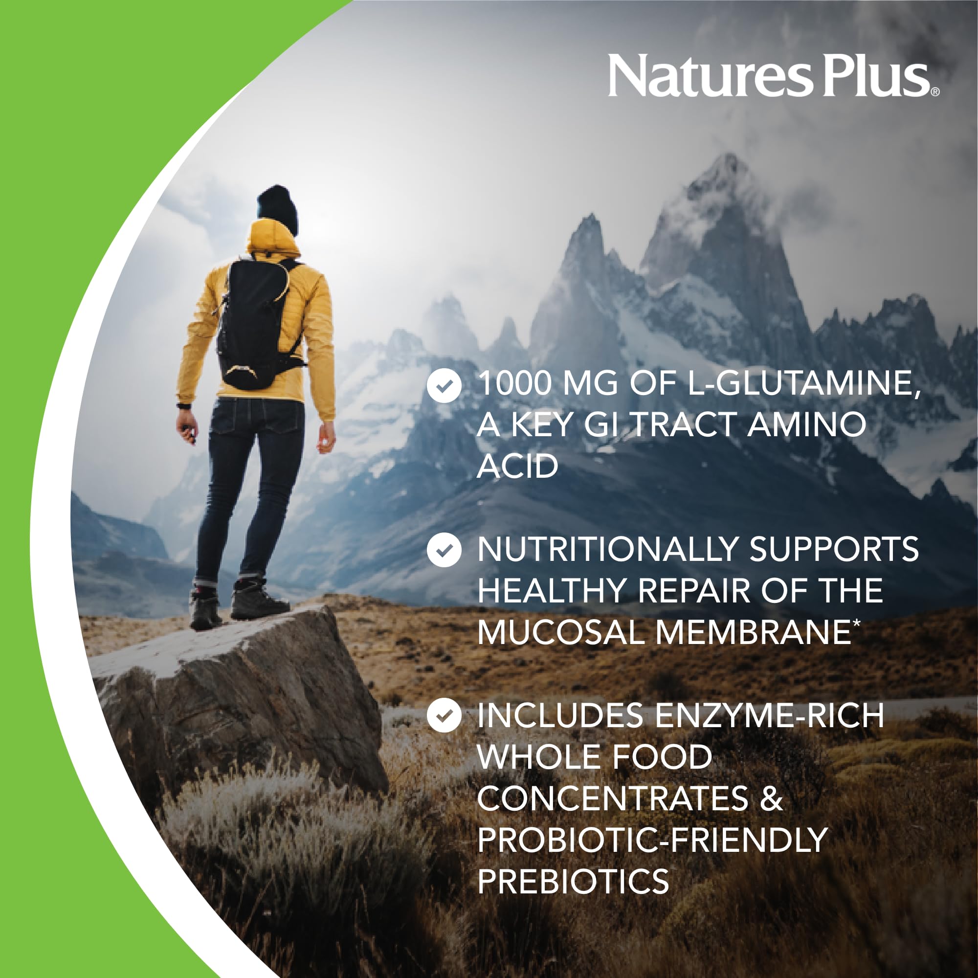 NaturesPlus GI Natural Total Digestive Wellness two-pack packaging showing 60 servings and value.
