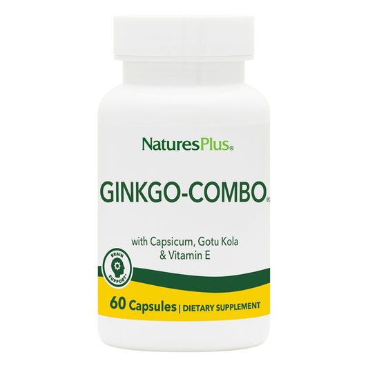 NaturesPlus Ginkgo-Combo bottle front view for cognitive support