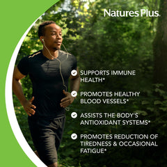NaturesPlus gluten free vegetarian icons indicate purity and suitability.