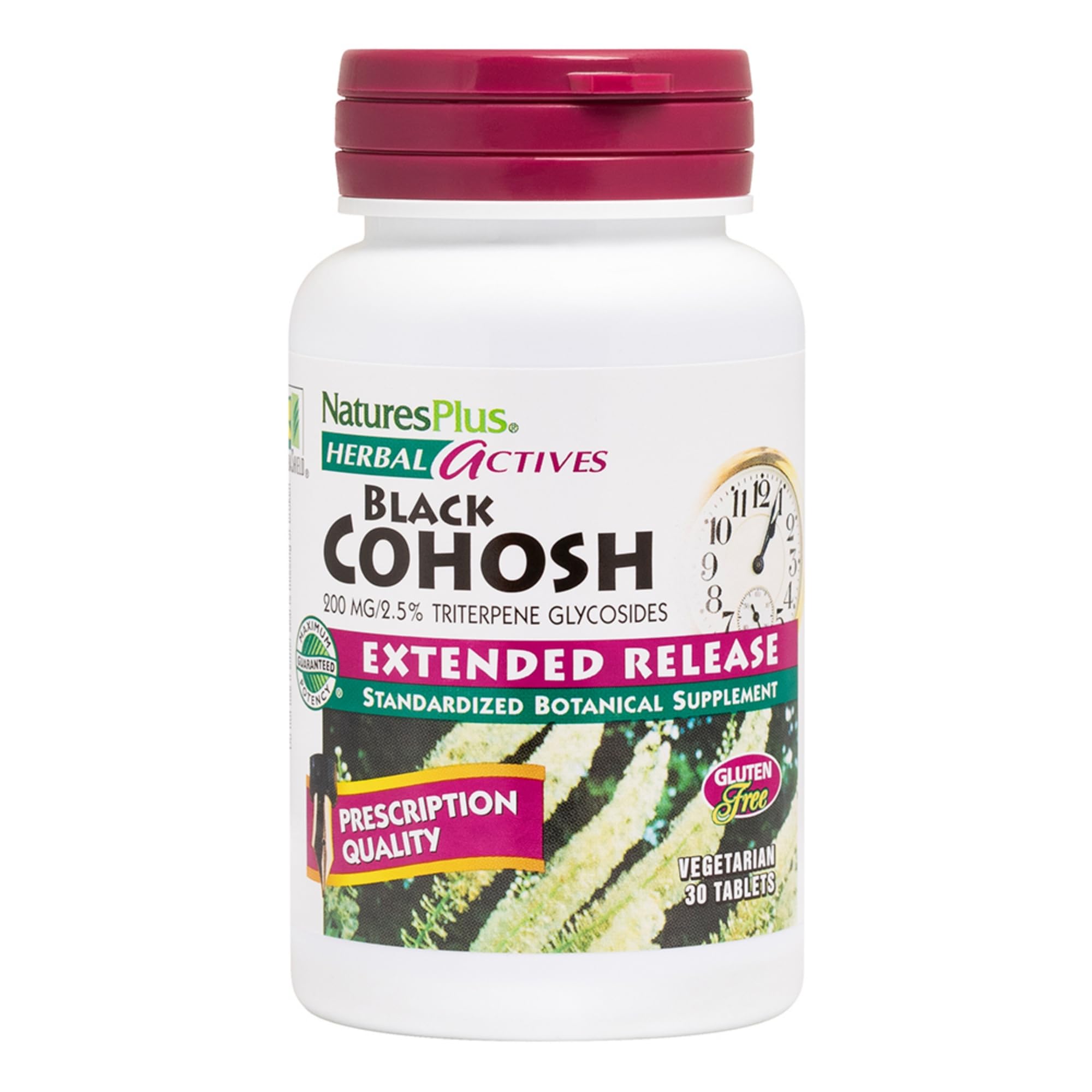 NaturesPlus Herbal Actives Black Cohosh bottle for menopausal comfort