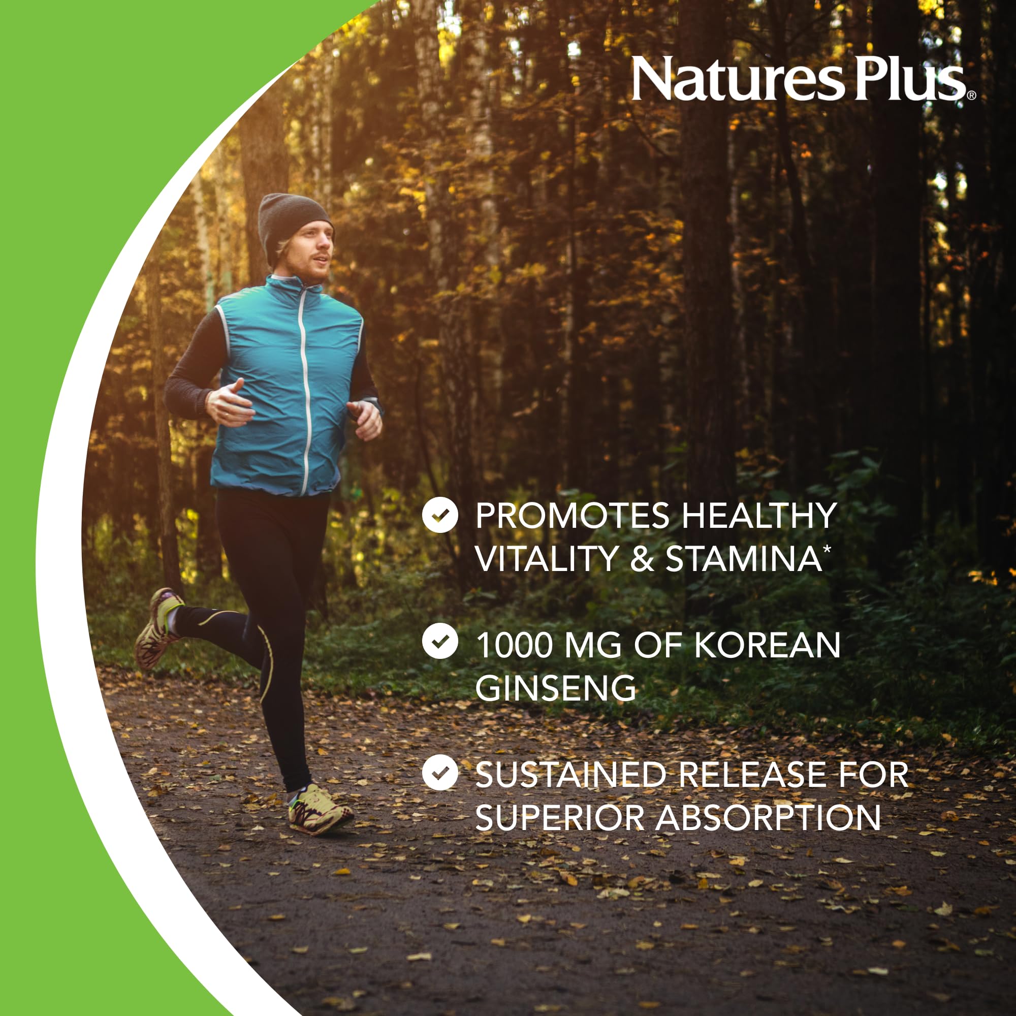 NaturesPlus Herbal Actives Korean Ginseng label front emphasizes quality standards