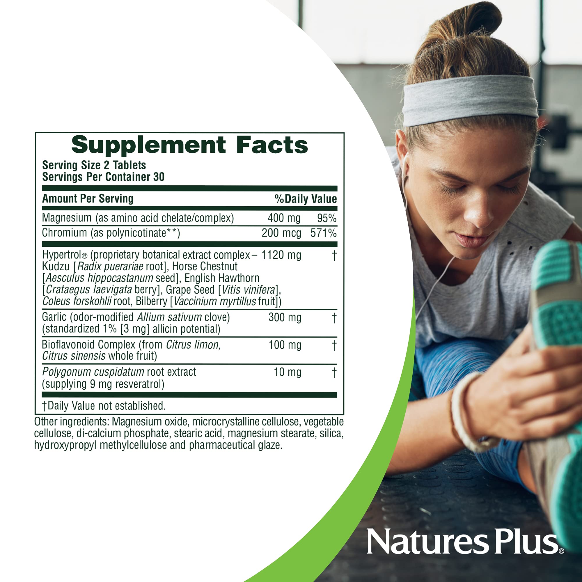 Hypertrol Rx ingredients garlic and bioflavonoids showcased for botanical support.