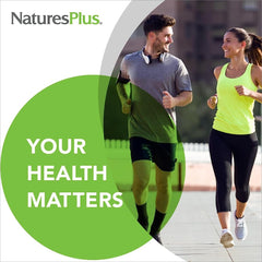 NaturesPlus KalmAssure powder with label noting non-GMO and serving info.