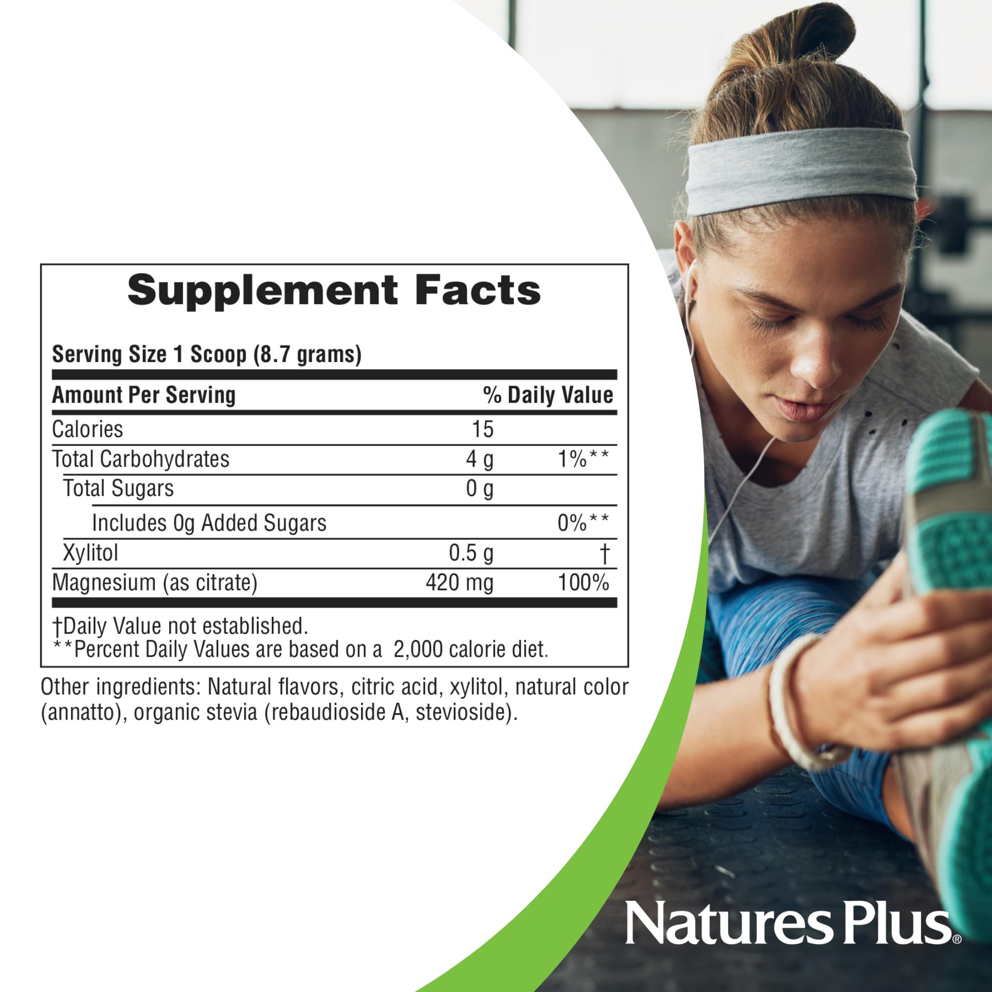 NaturesPlus KalmAssure powder label shows vegan and non GMO notes
