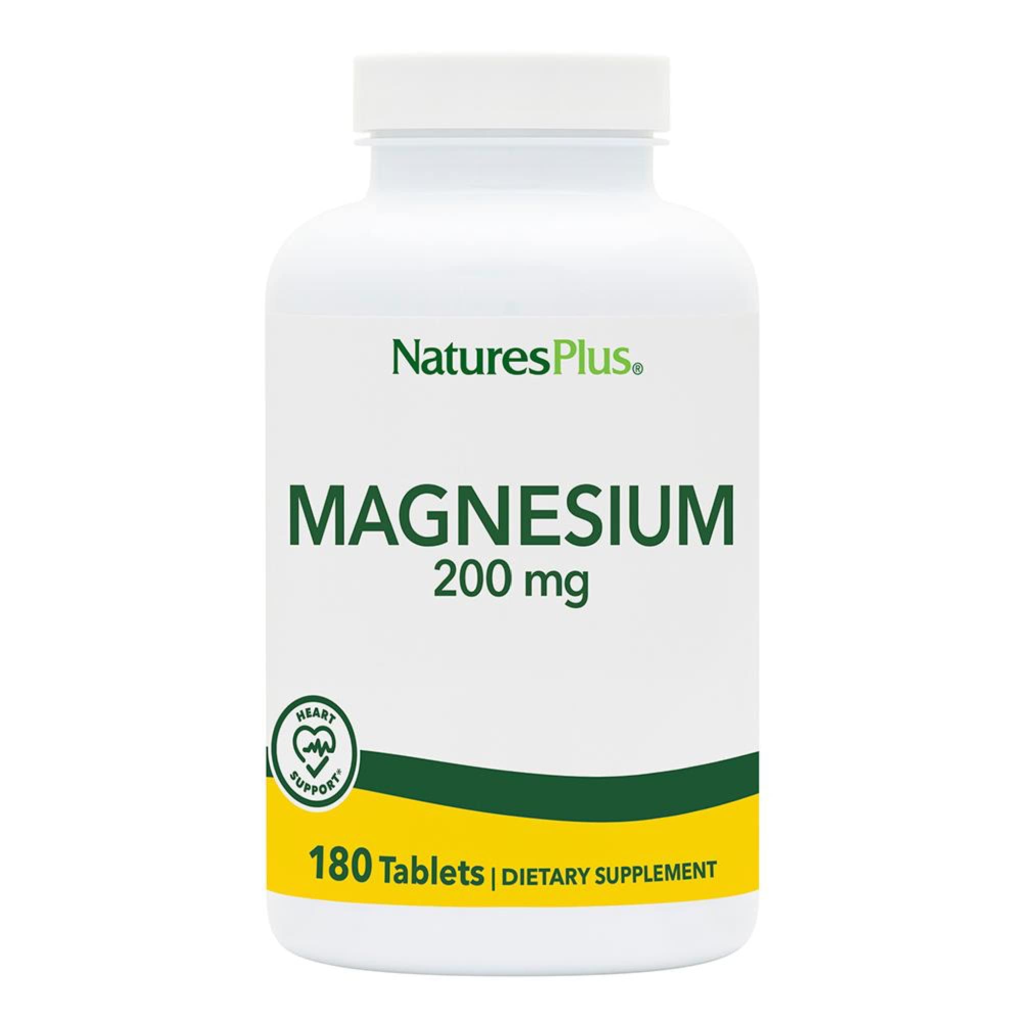 NaturesPlus Magnesium tablets bottle front for daily mineral support.