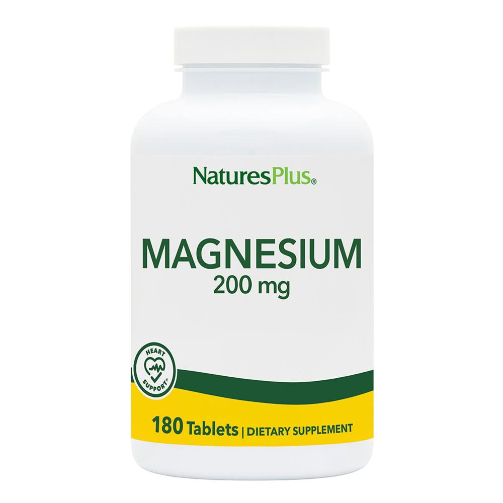 NaturesPlus Magnesium tablets bottle front for daily mineral support.