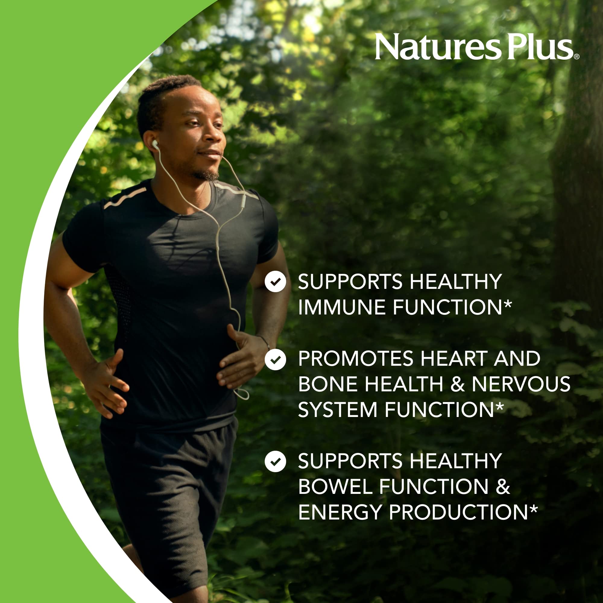 NaturesPlus Magnesium bottle with dosage information for simple daily use.