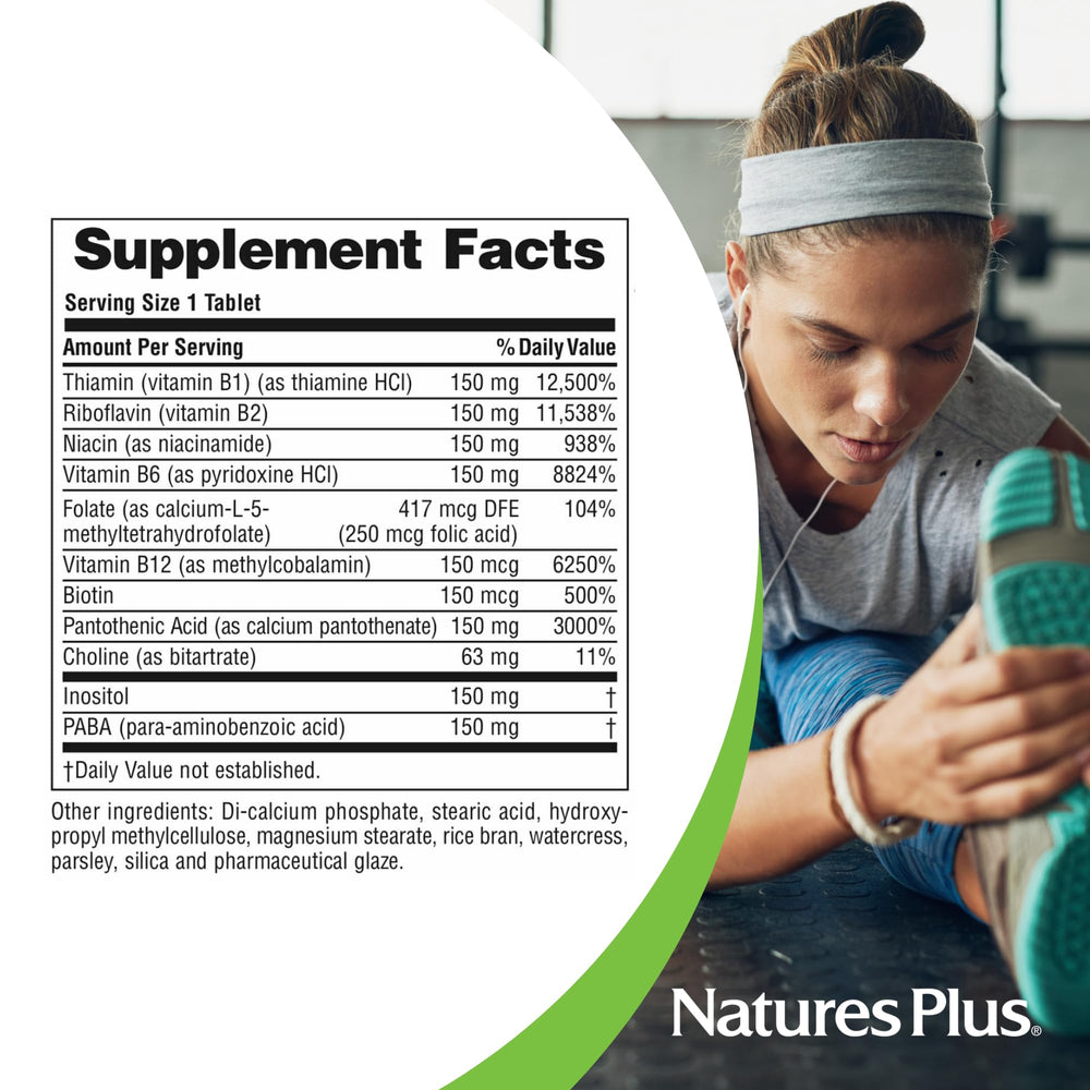 Ingredients panel highlights essential B vitamins and nutrients.