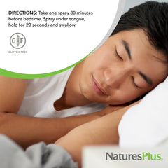 NaturesPlus Melatonin Spray packaging shows a 2-bottle pack for extended use.