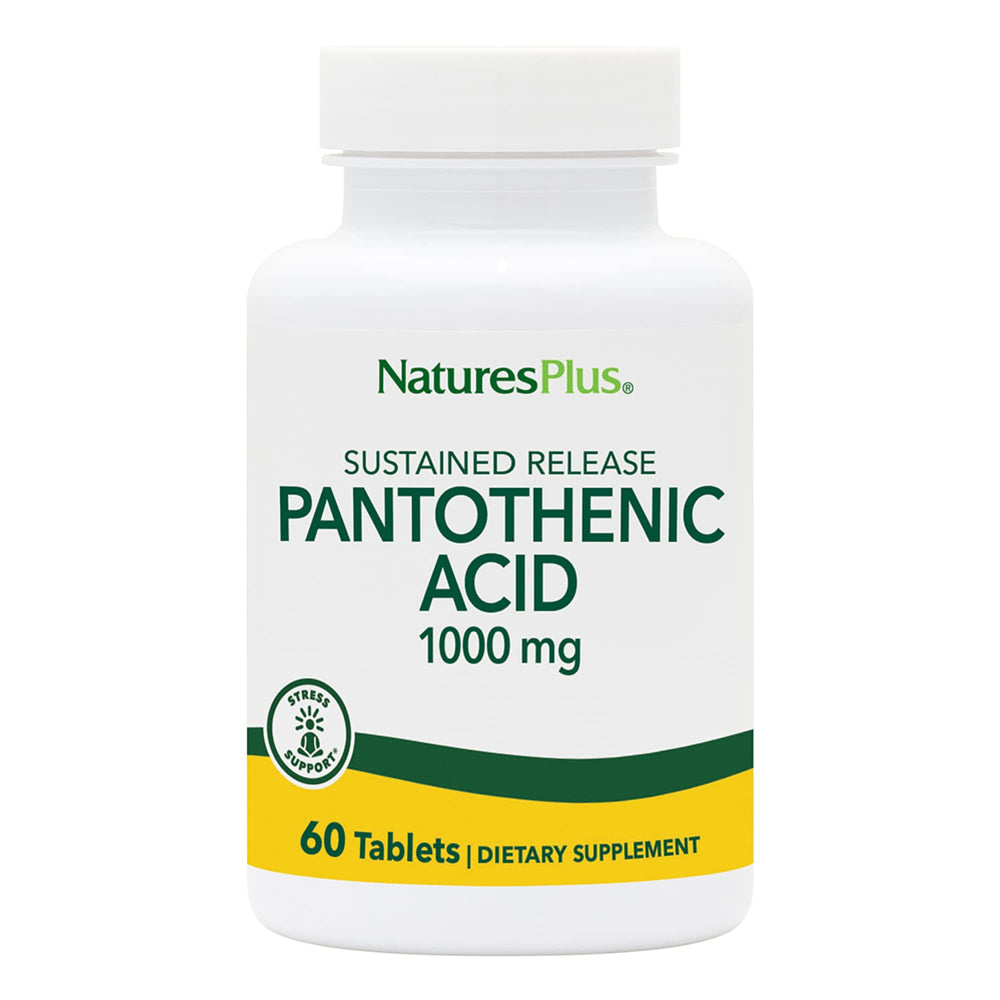 NaturesPlus Pantothenic Acid bottle front showing 1000 mg potency for daily energy support