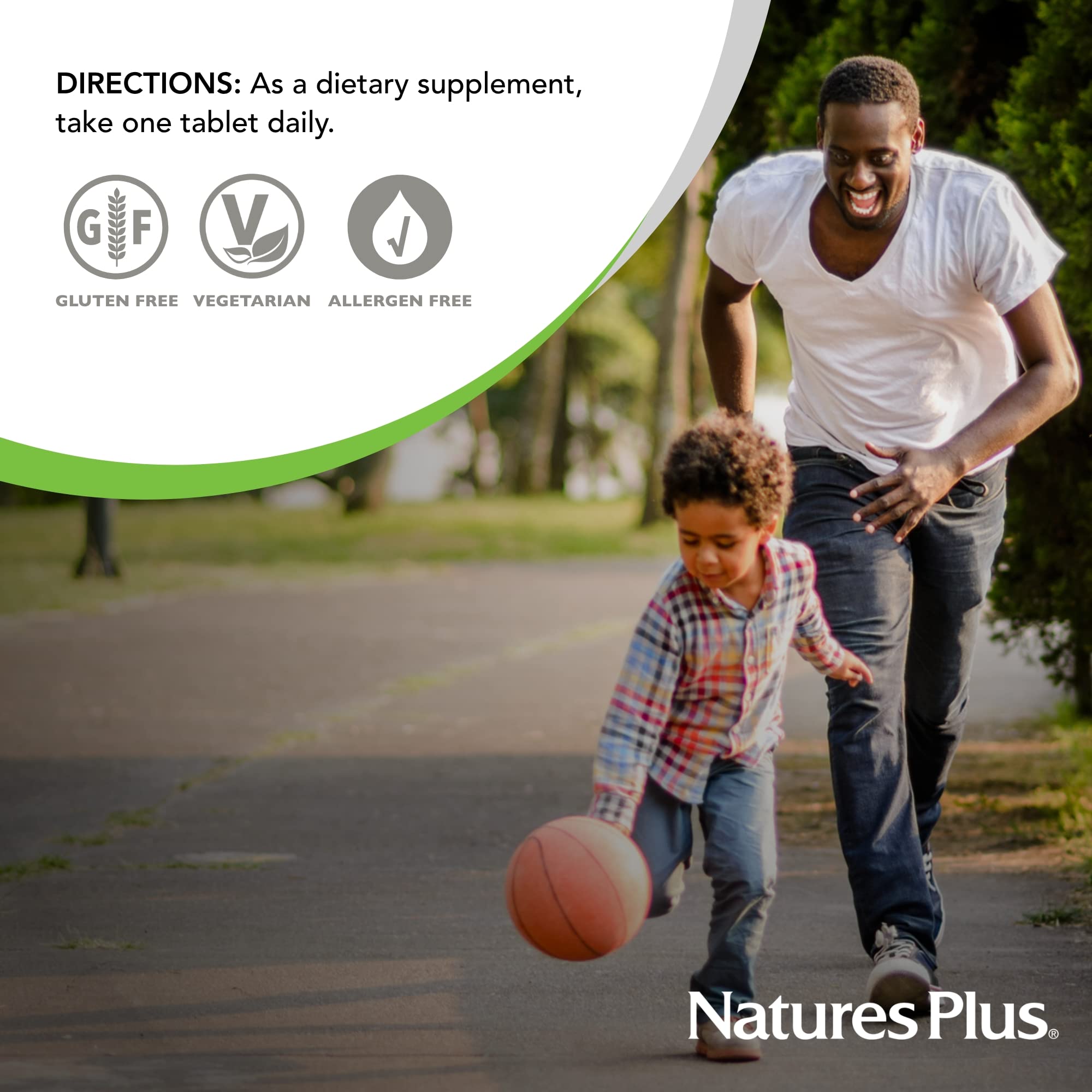 Vegetarian symbol on NaturesPlus Pantothenic Acid label indicating plant-based formula