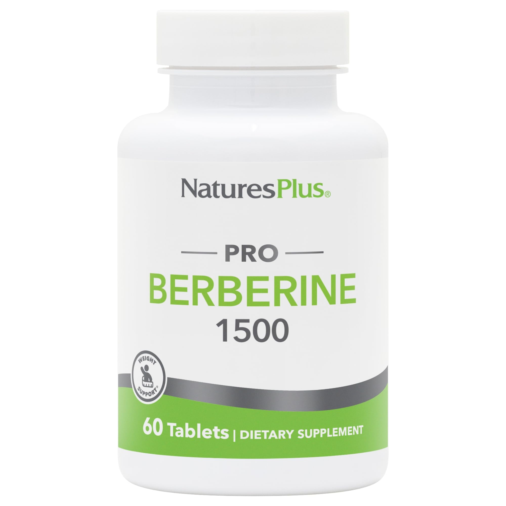 NaturesPlus PRO Berberine 1500 mg bottle with capsules for metabolism support.