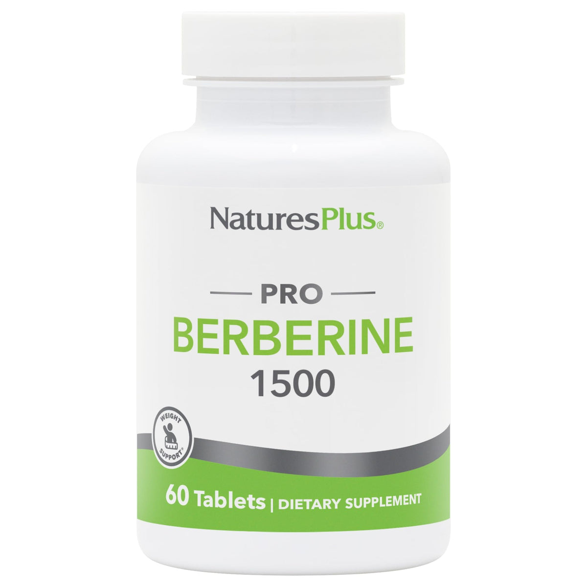 NaturesPlus PRO Berberine 1500 mg bottle with capsules for metabolism support.